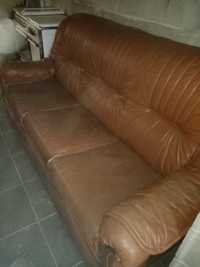 Brown leather sofa /bed