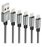 Zestaw 5 kabli Lightning do iPhone – 1m / 1.5m / 2m – NOWE