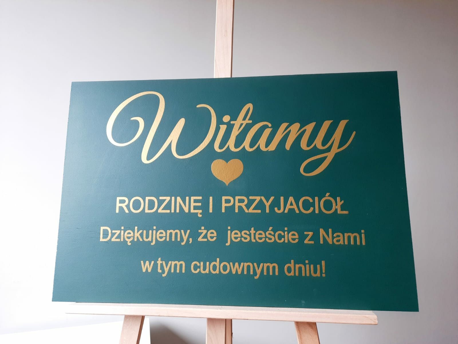 Tablica powitalna Witamy butelkowa zieleń wesele ślub