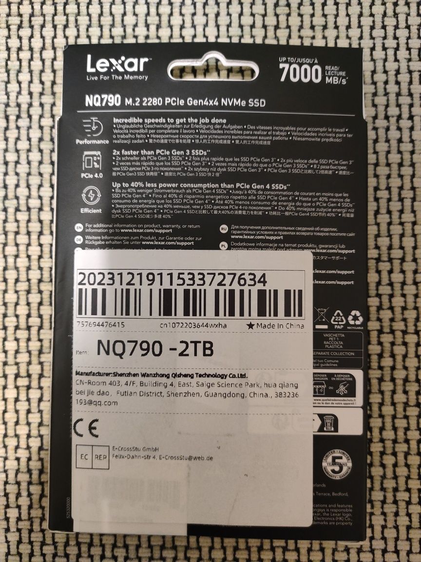 SSD Crucial P3 Plus NVMe, Lexar NQ790, SomnAmbulist 256 Gb M.2 NVMe