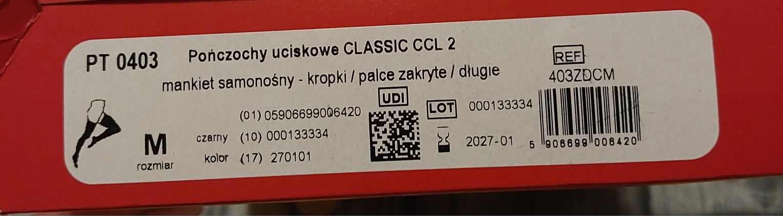Pończochy uciskowe M 2go stopnia