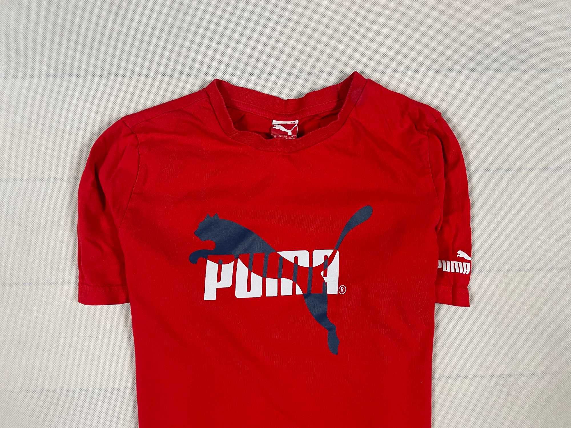 Puma T-Shirt Koszulka Dziecięca Czerwona Logo Unikat Klasyk XL 14Y 16Y