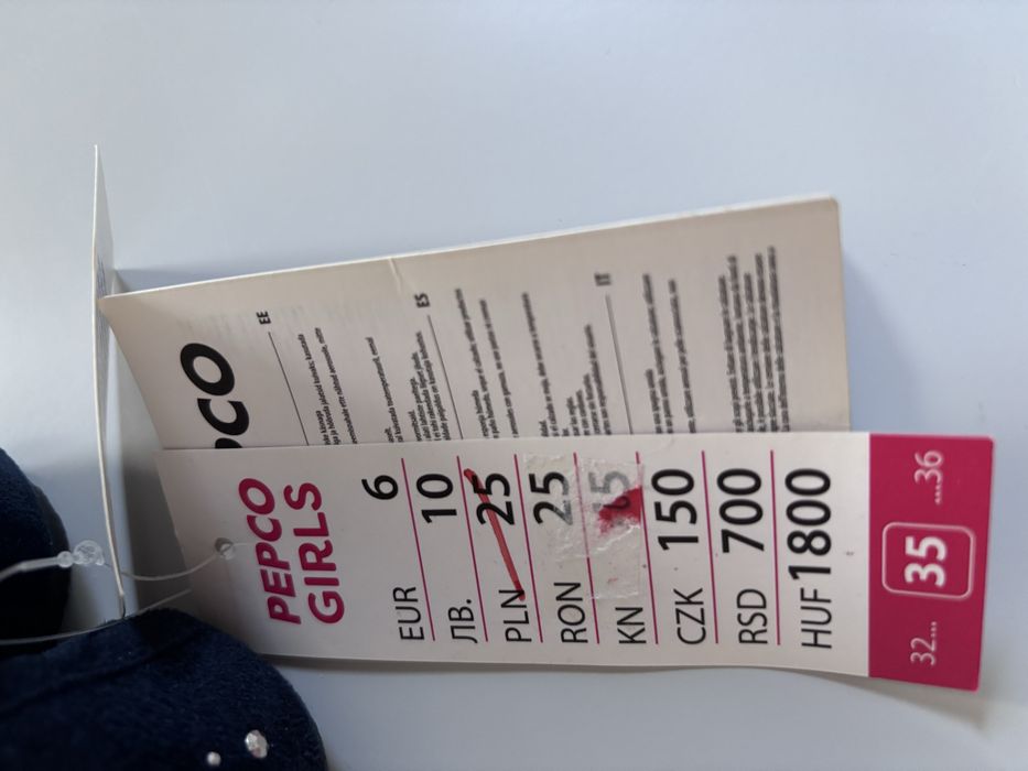 Baleriny roz 35 granatowe, nowe