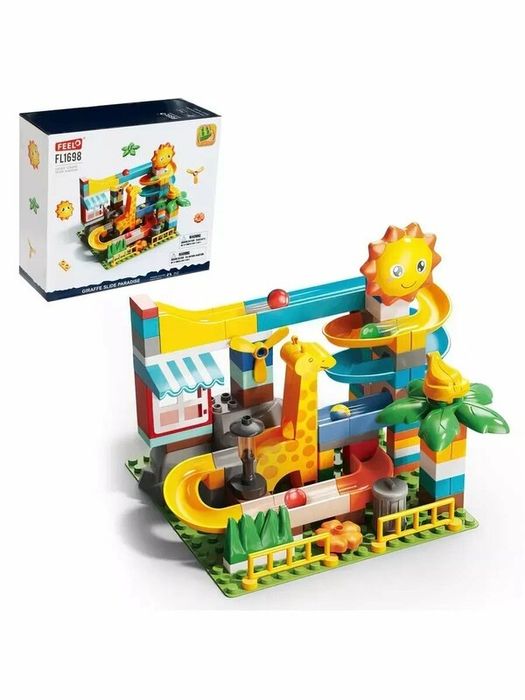 FEELO Конструктор «Зоо-горка» з кулькою 100 деталей