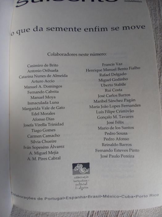 Revista de poesia Sulscrito num 1 verão de 2007
