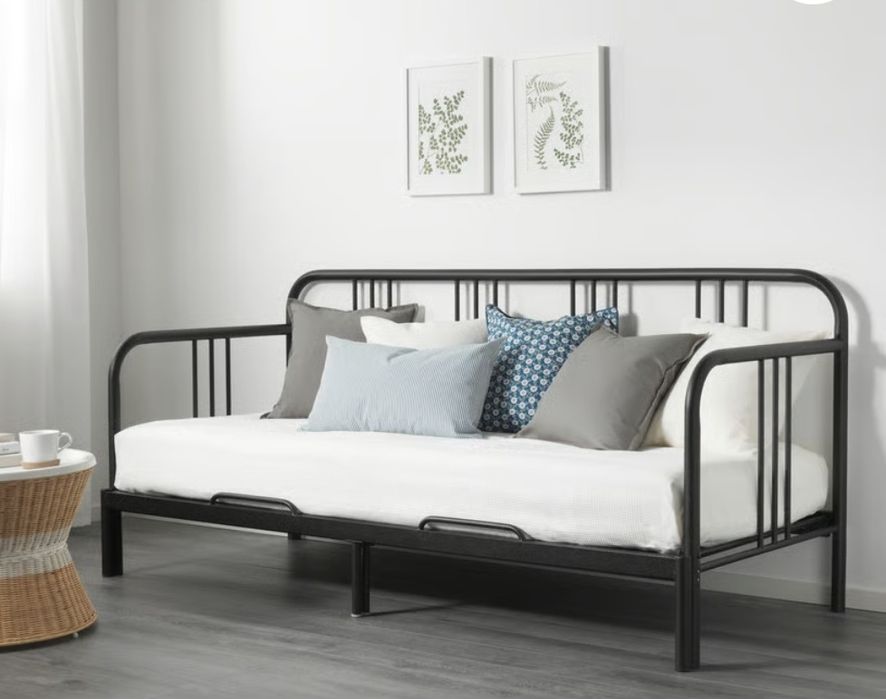 Łóżko FYRESDAL - Leżanka z 2 materacami 80x200