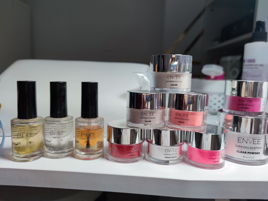 Manicure tytanowy envee pudry puder zestaw