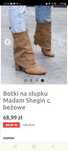 Botki Madam Shegin zamszowe wywijane slupek 39 40