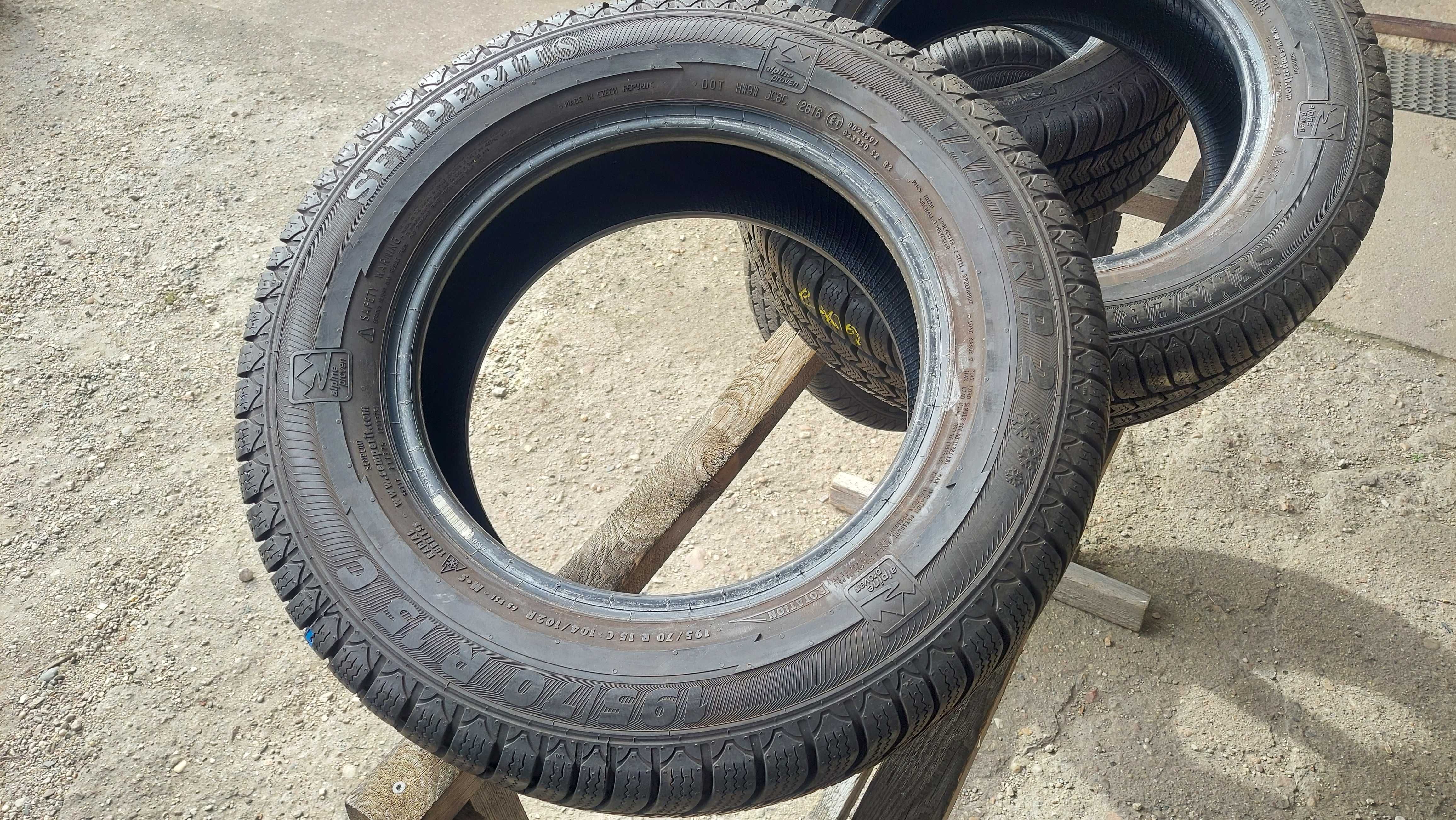 Opony zimowe 4x 195/70r15C Semperit Van-Grip 2 DEMO 10mm MONTAŻ