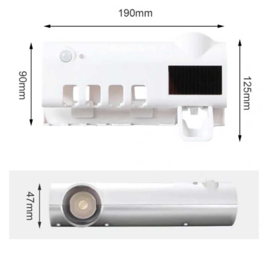 Wieszak sterylizator UV szczoteczek dozownik pasty