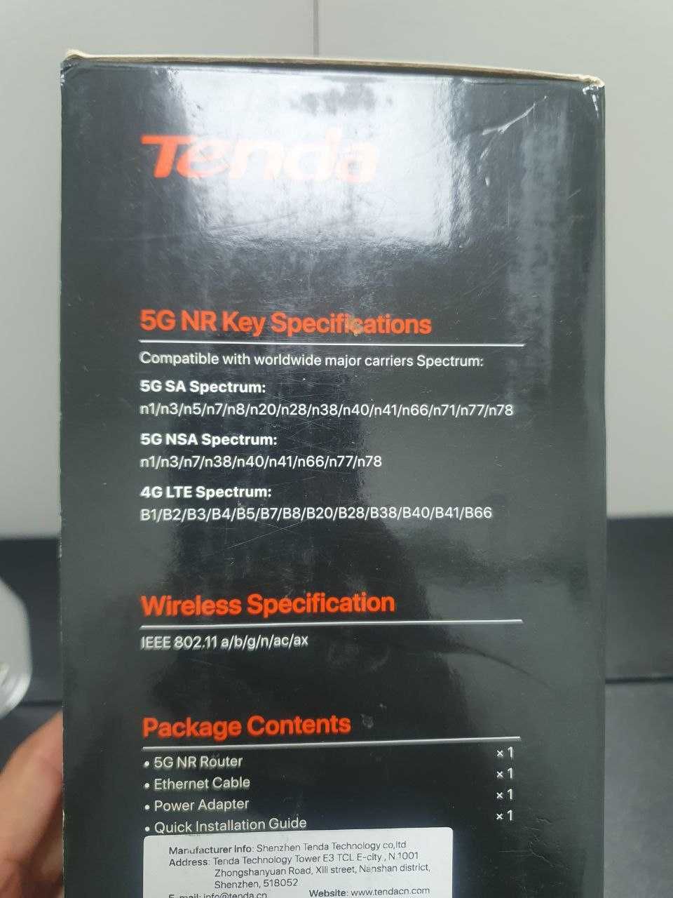 Маршрутизатор Tenda 5g ax1500 wi-fi 6 5g nr Router