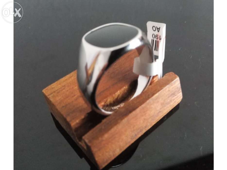 Anel Homem - ouro branco laminado de 18K