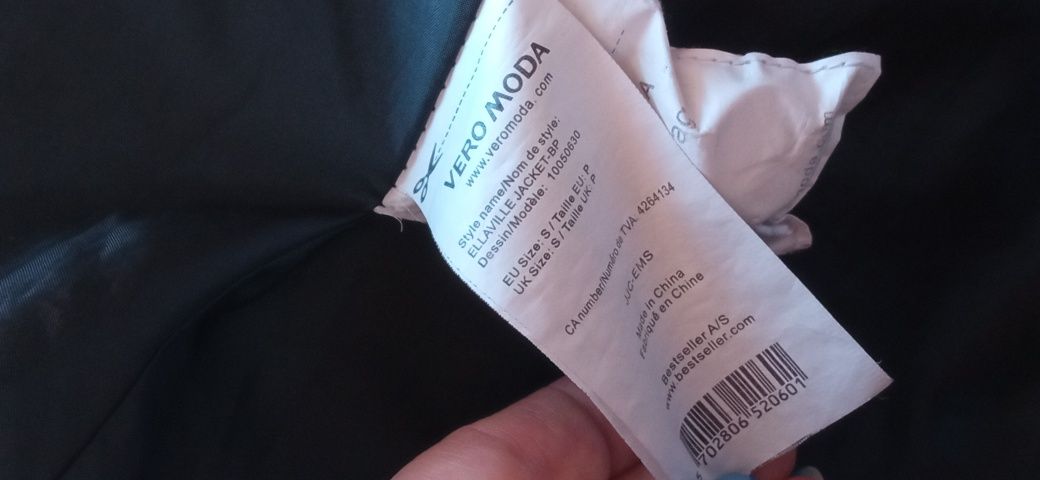 VERO MODA Kurtka damska nowa XS/S Czarna