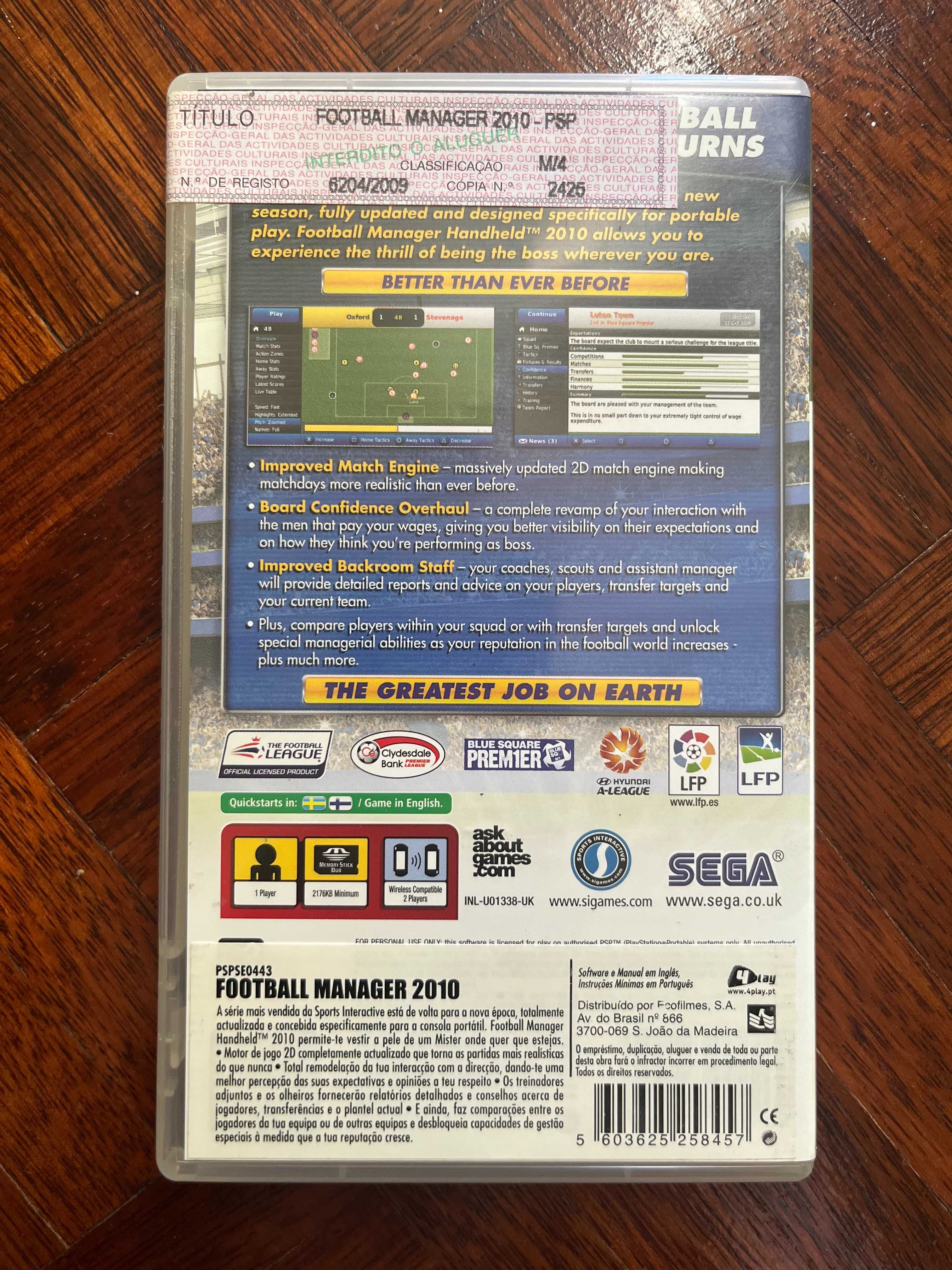 Jogos PSP Football Manager (Sports interactive, 2006-09)