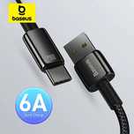 Kабель для швидкої зарядки USB на Type-C Baseus 100W 6A Tungsten Gold