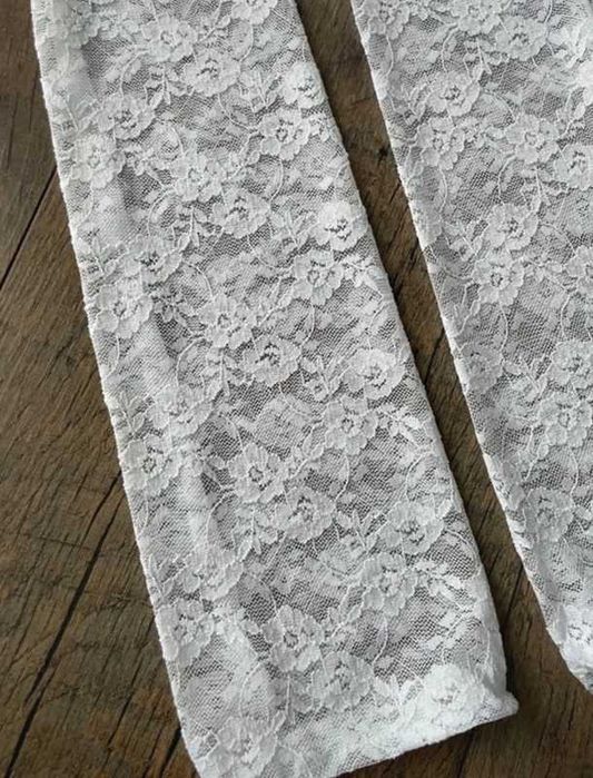 Koronkowe rękawiczki białe ślubne - NOWE