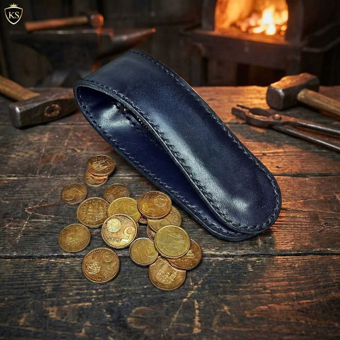 Гаманець-монетниця слепер із натуральної шкіри ручної роботи