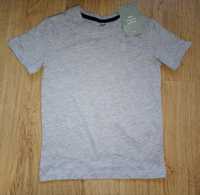 H&m t-shirt szary 95% organic cotton Basic rozmiar 110/116 NOWY