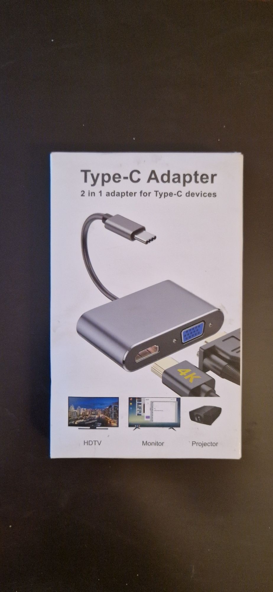 Adapter HUB USB-C 3.1 do HDMI 4K i VGA