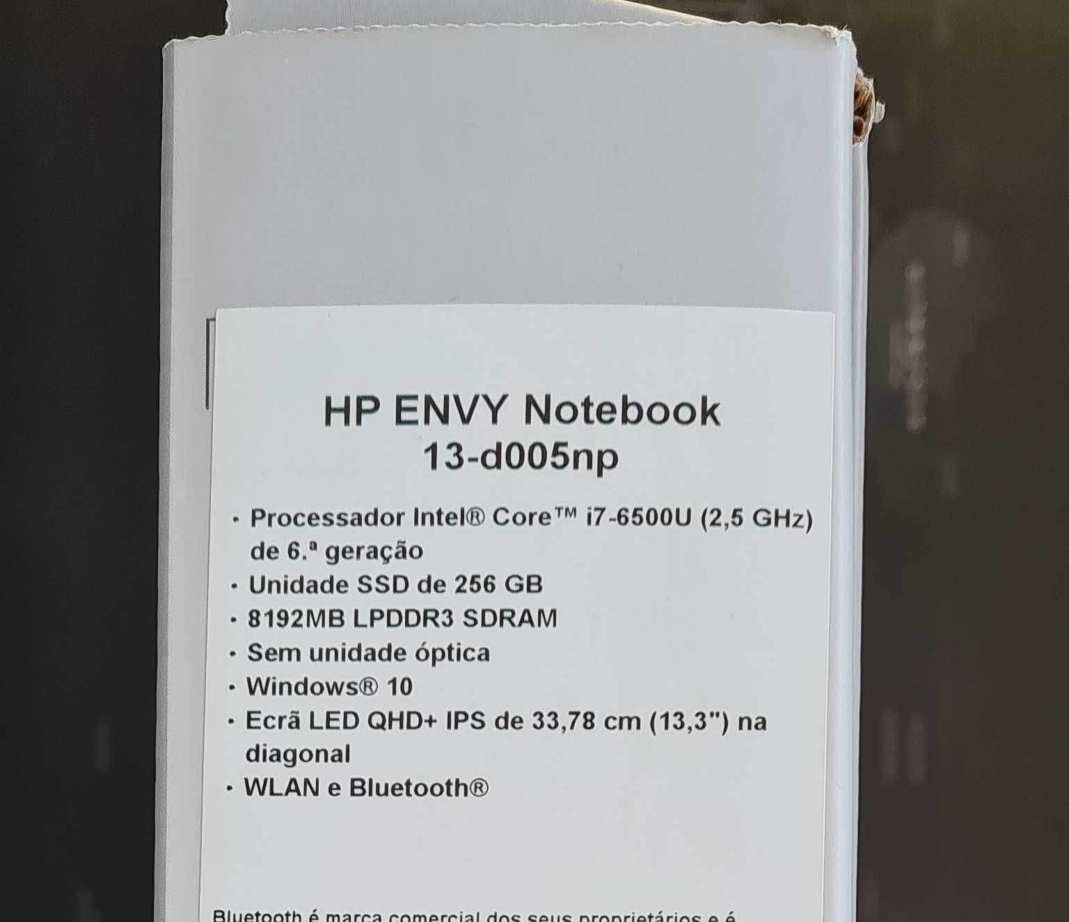 Portátil Ultraportátil HP Envy 13 Notebook Intel i7 8gb RAM