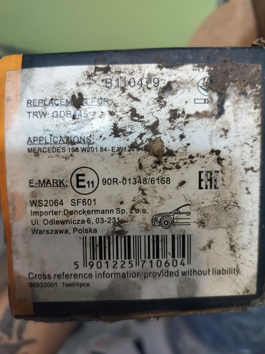 Продам колодки на мерс 124-190 та підшипник задній.