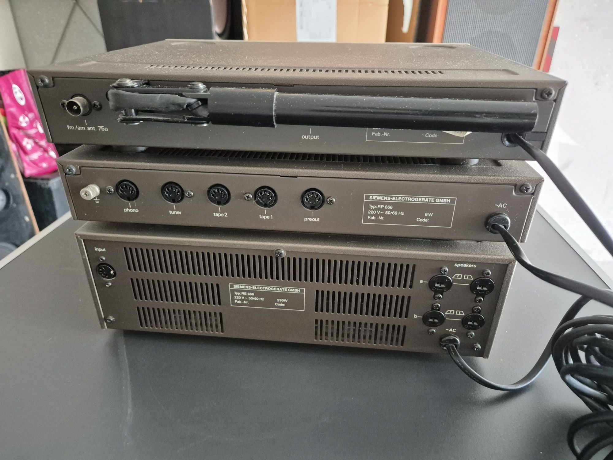 Wieża SIEMENS 666 PreAmp PR666, Końcówka mocy RE666 i Tuer RH666