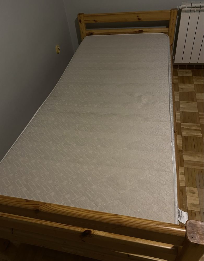 Łóżko drewniane sosnowe jedynka i szafka nocna