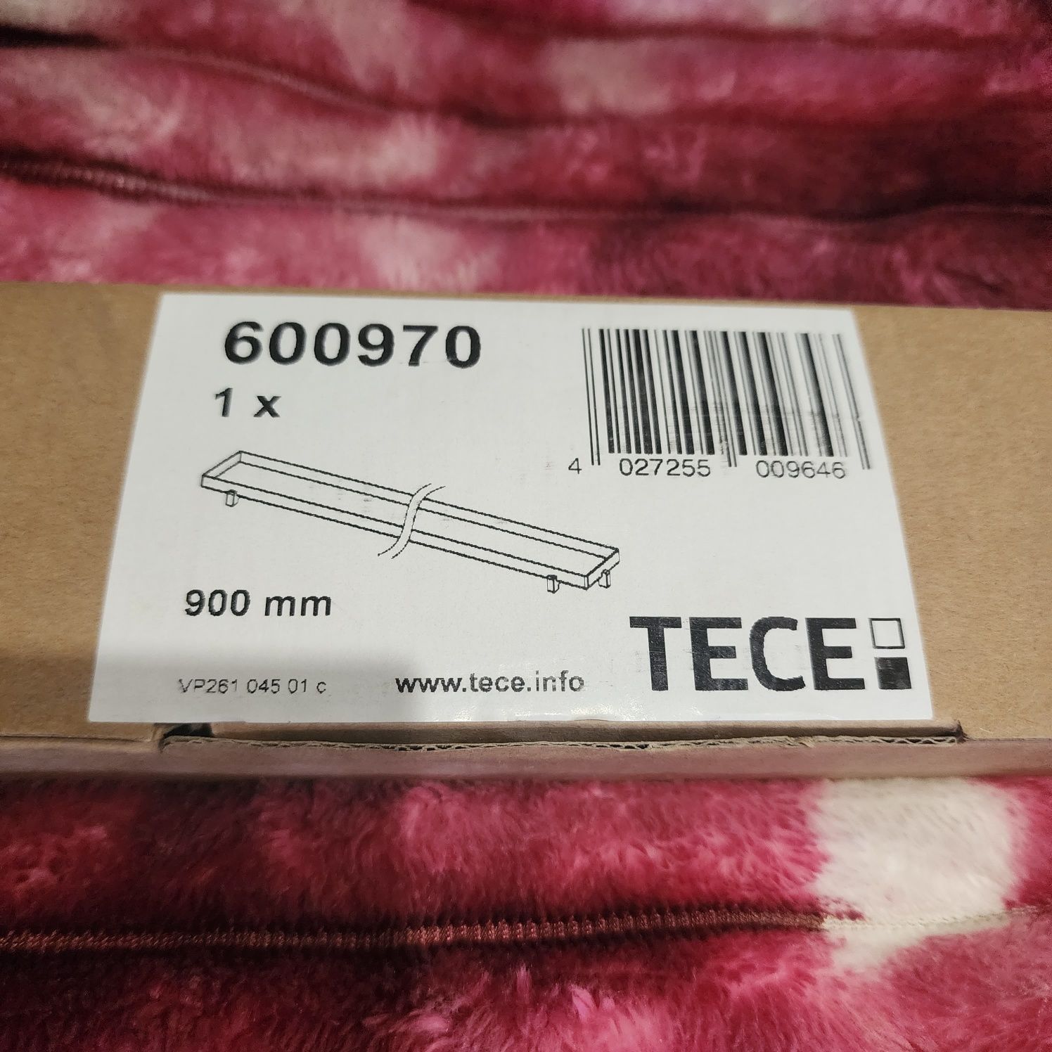 Решетка для душевого канала TECE Drainline Plate 600970 900 мм под пли