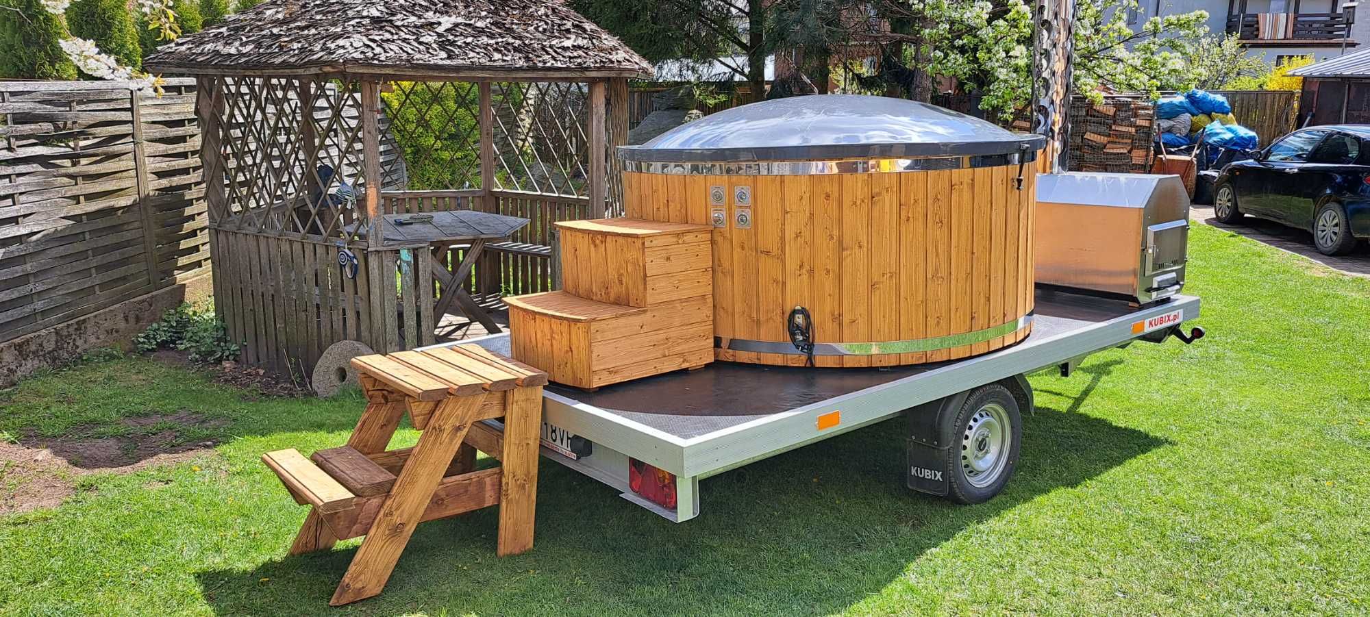 Mobilna Bania Balia jacuzzi Mobilna Sauna do wynajęcia Suwałki i okoli