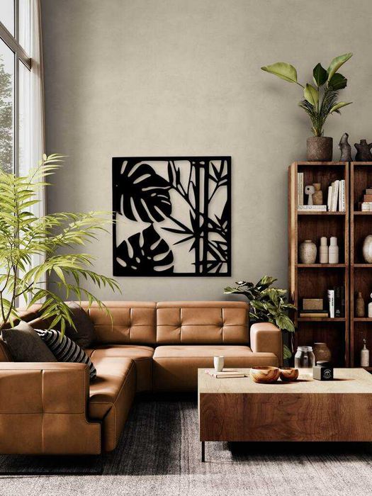 Nowoczesny czarny ażurowy obraz z MDF 3 mm – 60x60 cm