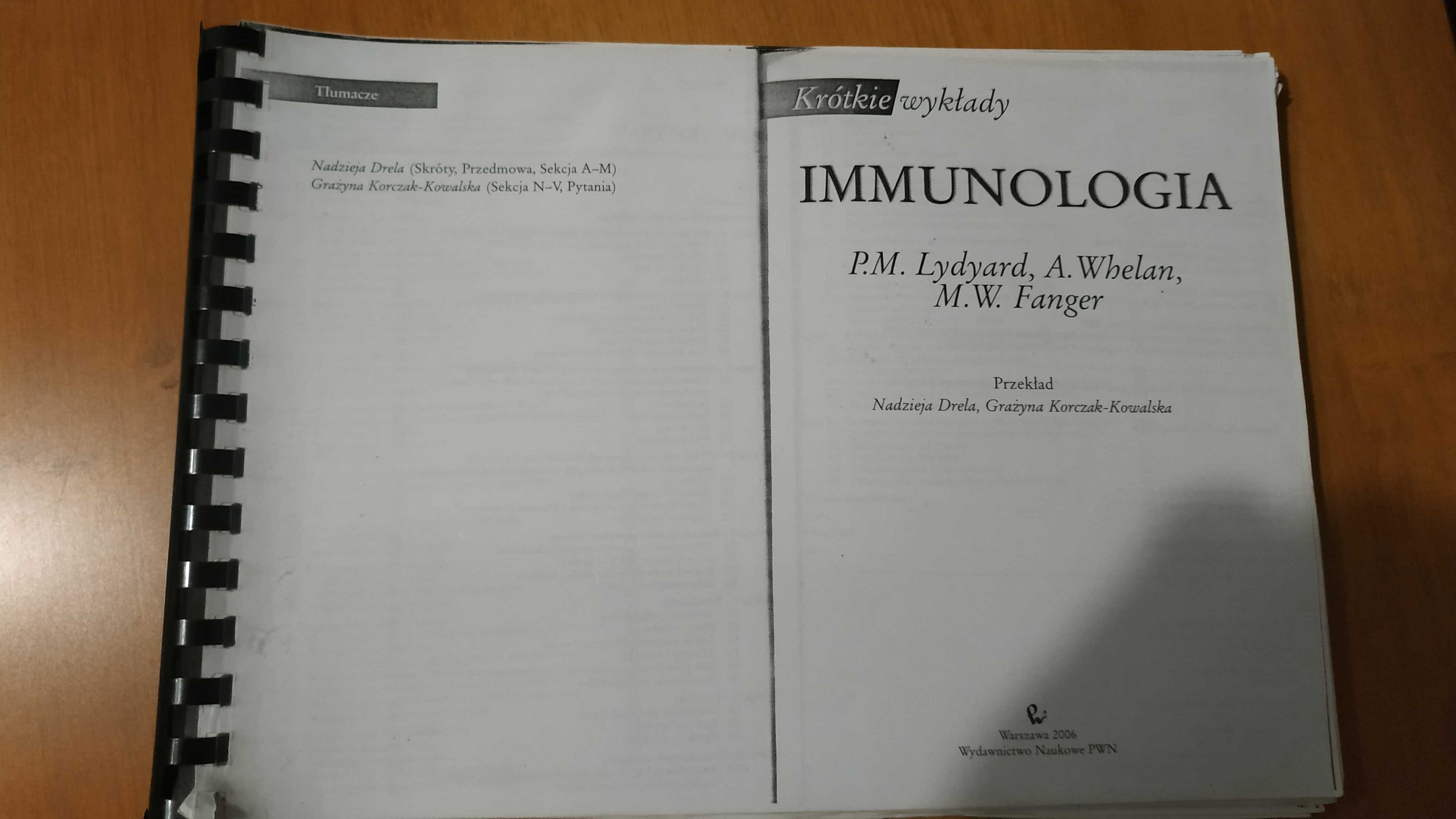 Lydyard - Immunologia, krótkie wykłady