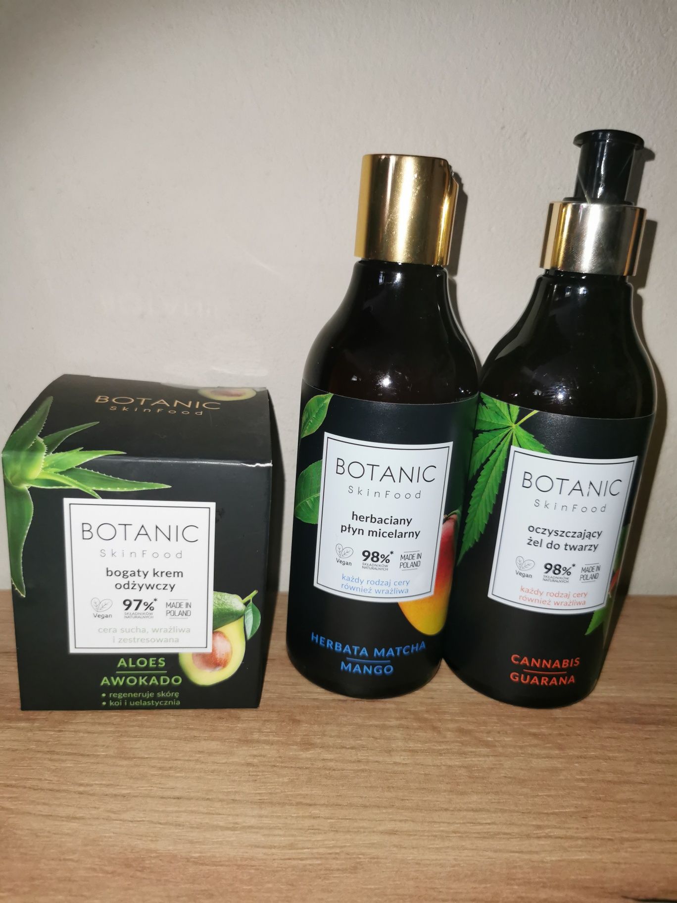 Zestaw Botanic skin food żel do twarzy krem płyn micelarny