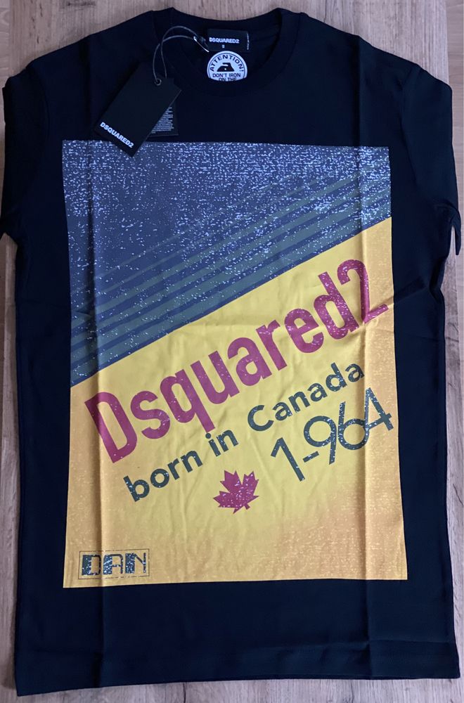 DSQUARED2 markowy męski t-shirt BLACK ITALY roz.S Okazja