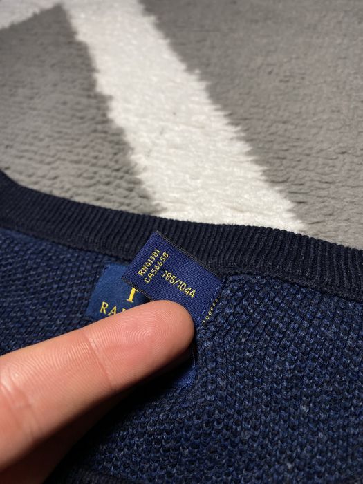 Męski sweter Polo Ralph Lauren Pima Cotton granatowy elegancki XL