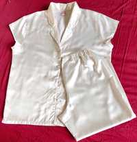Piżama atłasowa kremowa rozmiar L
