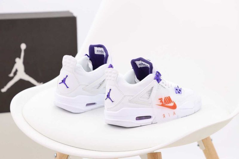 Кроссовки Nike Air Jordan 4 White/Purple | / кросівки