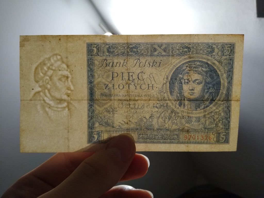 Banknot 5 złoty 1930 r.