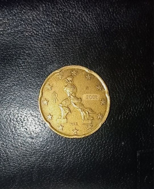 Moeda de 20 cêntimos Itália 2002