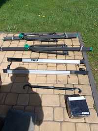 Thule 973 szyna, Thule 1572 kit, 2 x bagażnik rowerowy na relingi