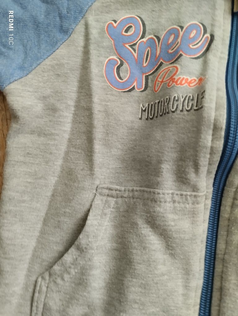 Bluza na zamek z kapturem rozmiar 86