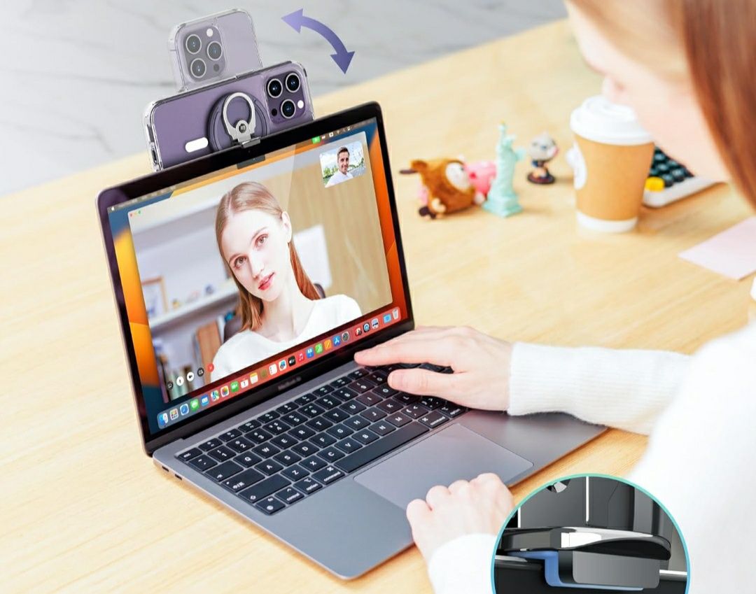 PROfezzion Aluminiowy uchwyt kamery Mag Safe do telefonu laptopa table