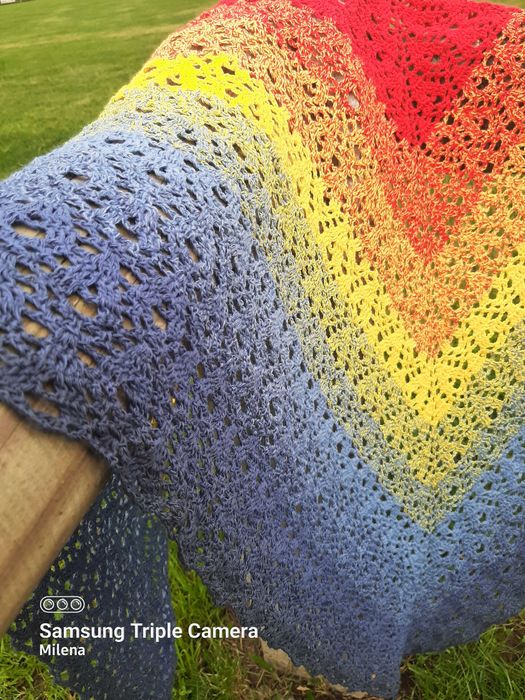 Chusta szydełkowa, szal, handmade - nowa