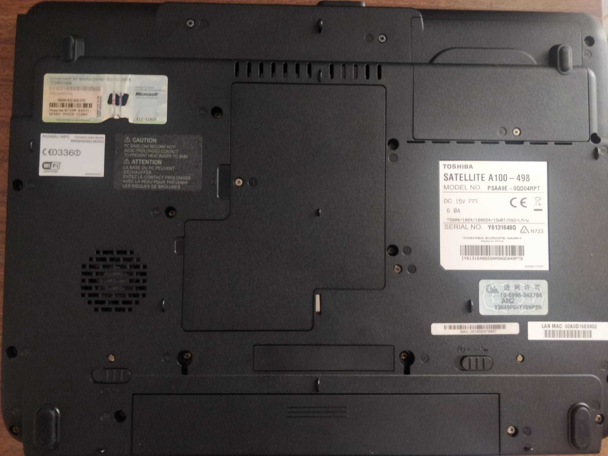 Portátil Toshiba Satellite A100