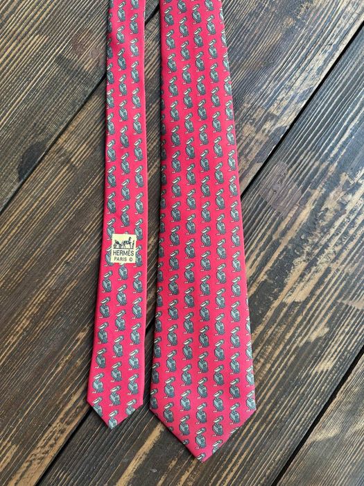 Вінтажний шовковий галстук краватка hermes