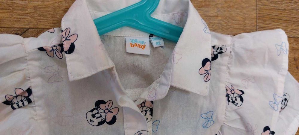 Biała elegancka koszula dla dziewczynki, Disney baby myszka miki, r 92
