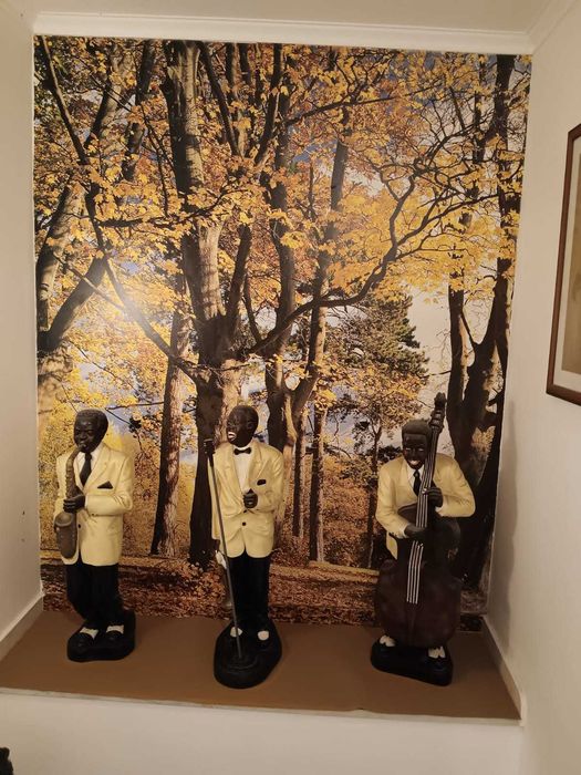 Conjunto de 3 Estátuas de Músicos Jazz