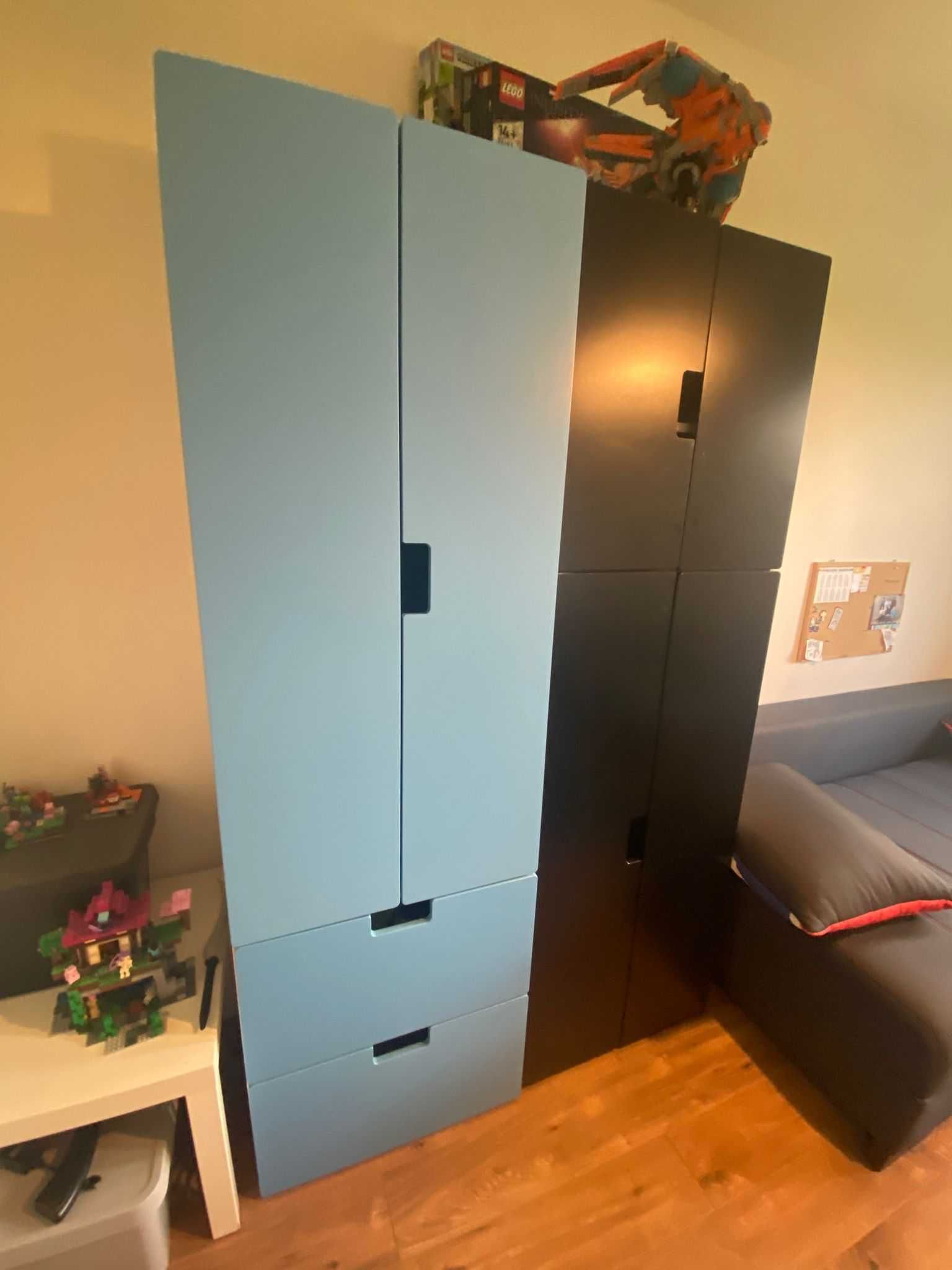 Zestaw IKEA STUVA: szafy niebiesko-czarne