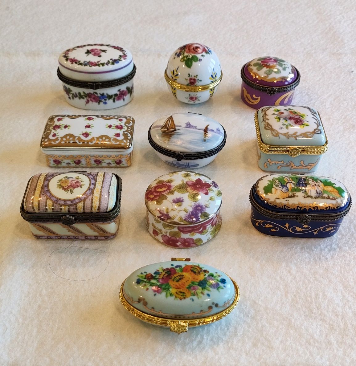 Coleção - Mini caixinhas de porcelana, lote de 10