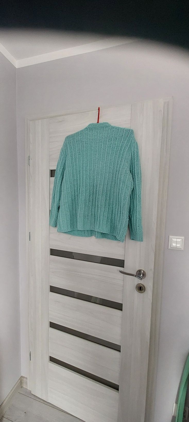 Sweter sweterek niebieski turkus rozpinany L  XL vintage retro