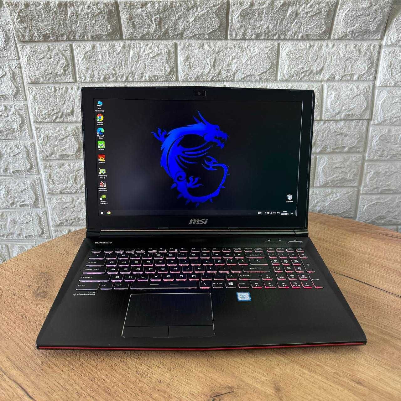 MSI Apache GE62MVR 7RG	15.6" i7 7700HQ 16Gb SSD 256 Gb+HDD1Tb GTX 1070